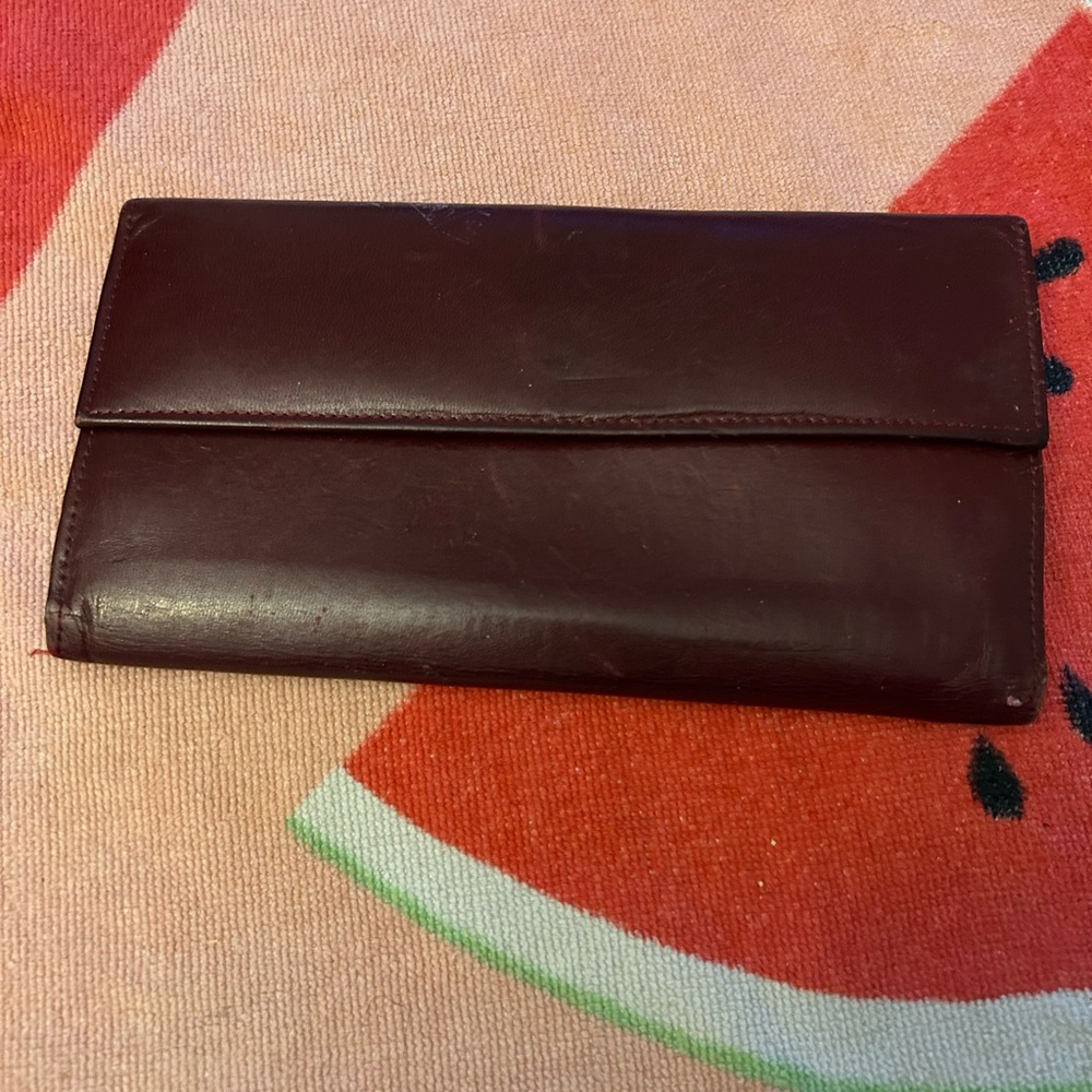Vintage Leather Long Wallet - Dark Brown-Canadian Made